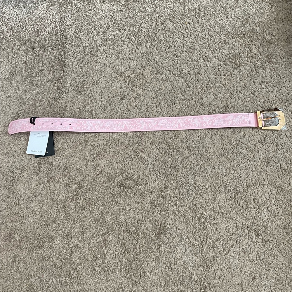 Versace Pink Belt with Gold Buckle